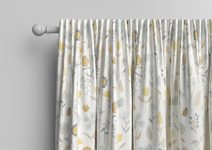 Floral Whimsy, Silver - Made to Measure Curtains - Image 10
